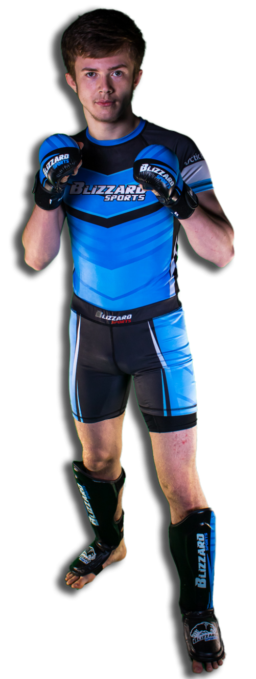 Blizzard Blue Leather Shin Pads - Image 3